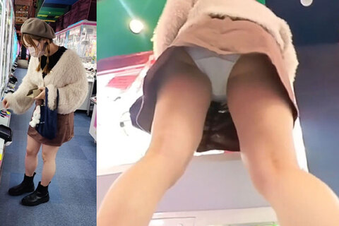 三つ編み女子の純白パンツ