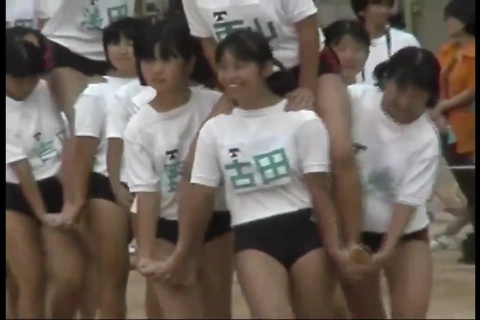 体育祭　女子高生騎馬戦　