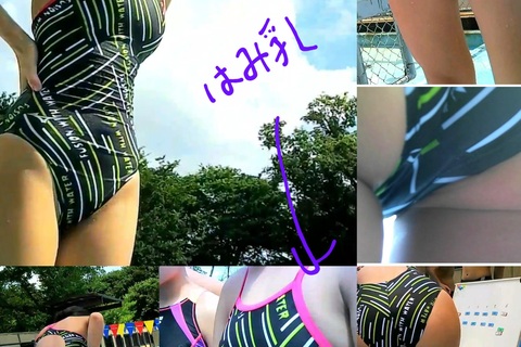 【写真】競泳水着の少女達の部活姿2